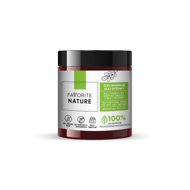 FAVORITE NATURE Multifunkcyjny krem do twarzy i ciała Olej Moringa - Olej ryżowy - 100 ml