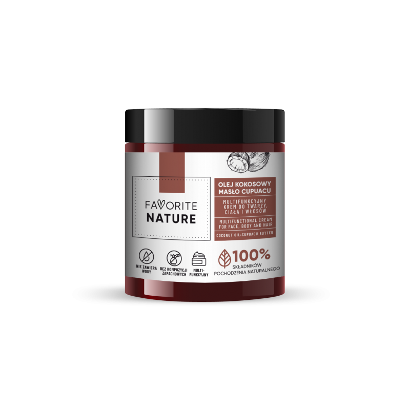 FAVORITE NATURE Multifunkcyjny krem do twarzy i ciała Olej kokosowy - Masło Cupuacu - 100 ml