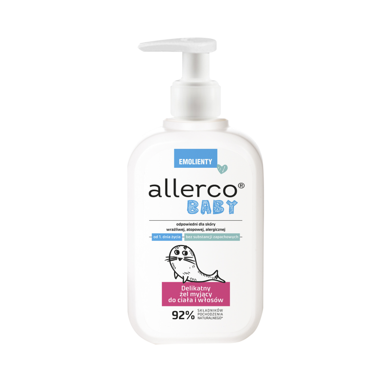 Delikatny żel myjący do ciała i włosów od 1. dnia życia allerco® BABY