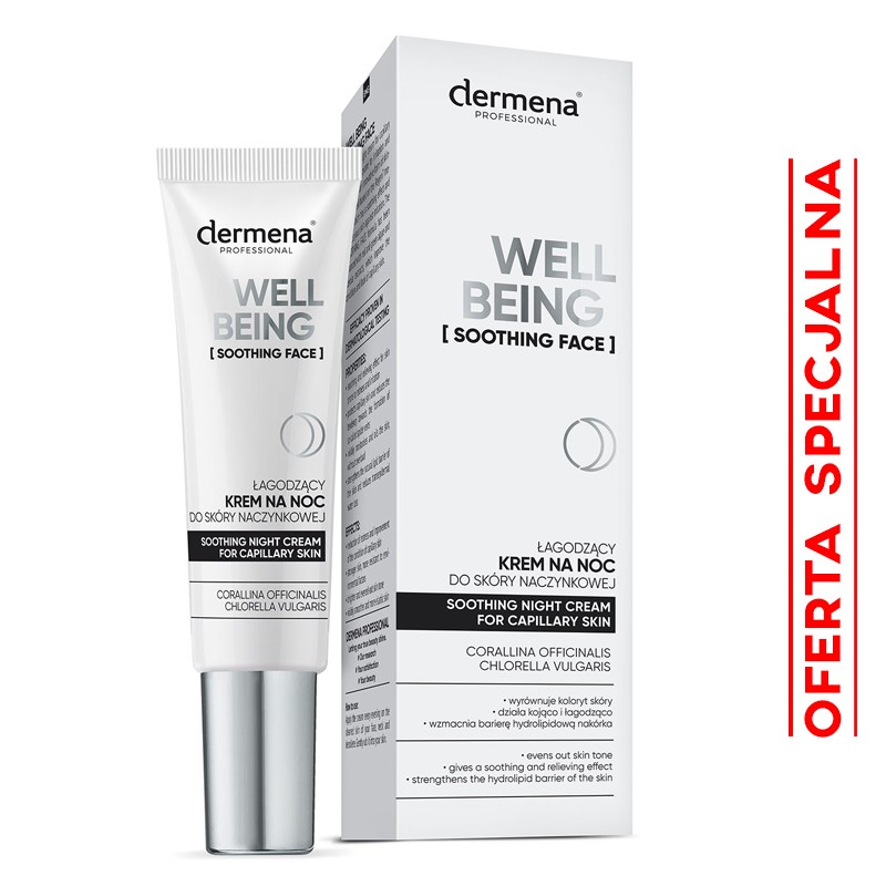 dermena® PROFESSIONAL WELL BEING Soothing Face Łagodzący krem na noc do skóry naczynkowej (30 ml)