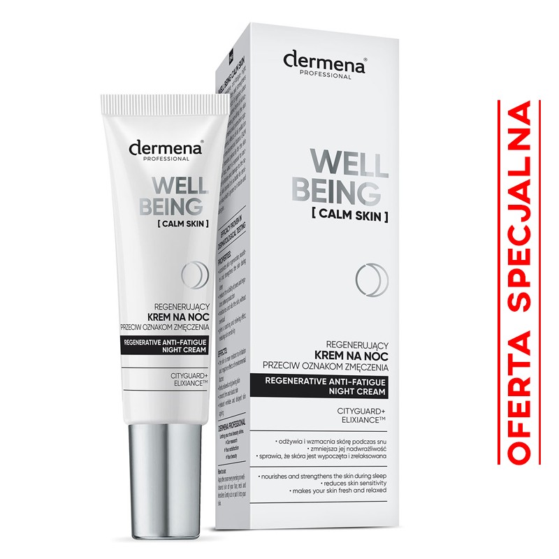 dermena® PROFESSIONAL WELL BEING Calm Skin Regenerujący krem na noc przeciw oznakom zmęczenia (30 ml)